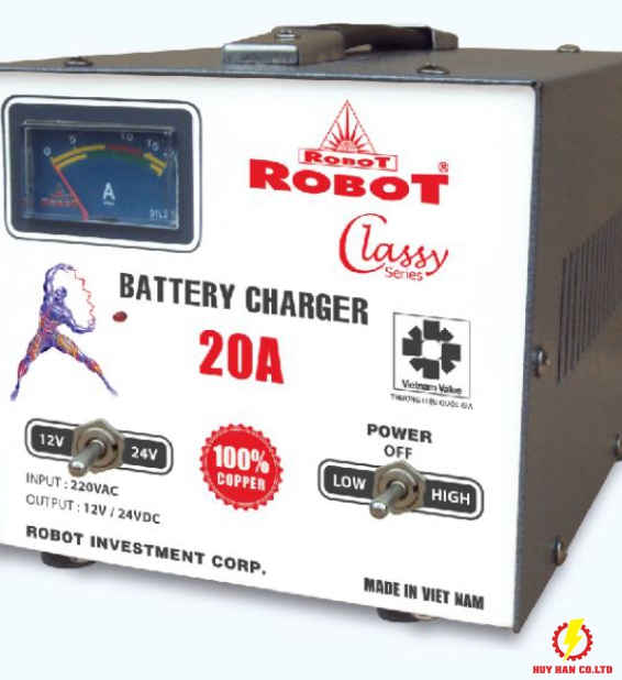 Sạc Bình Tăng Giảm 20A-12VDC-24VDC ROBOT